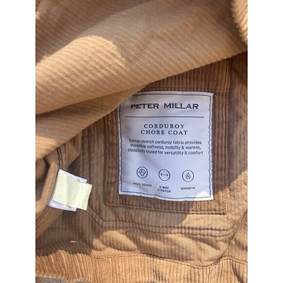 Peter Millar Mens size L Crown Corduroy Chore Coat Brown MSRP $225 EUC CC - Picture 5 of 6